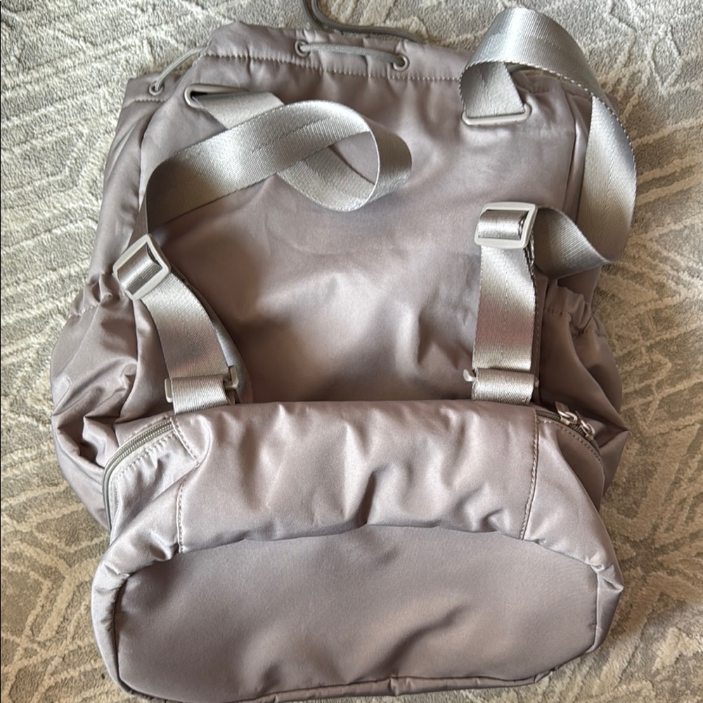 Beyond Yoga Gray Backpack with Playful Design - Picture 4 of 6
